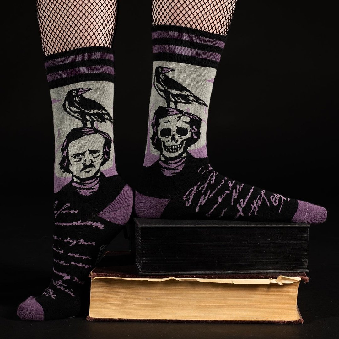 The Raven Poe Crew Socks