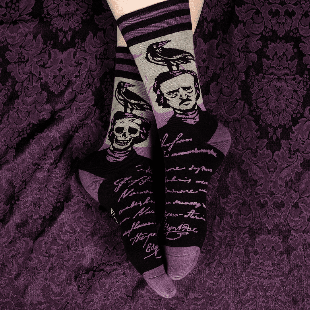 The Raven Poe Crew Socks