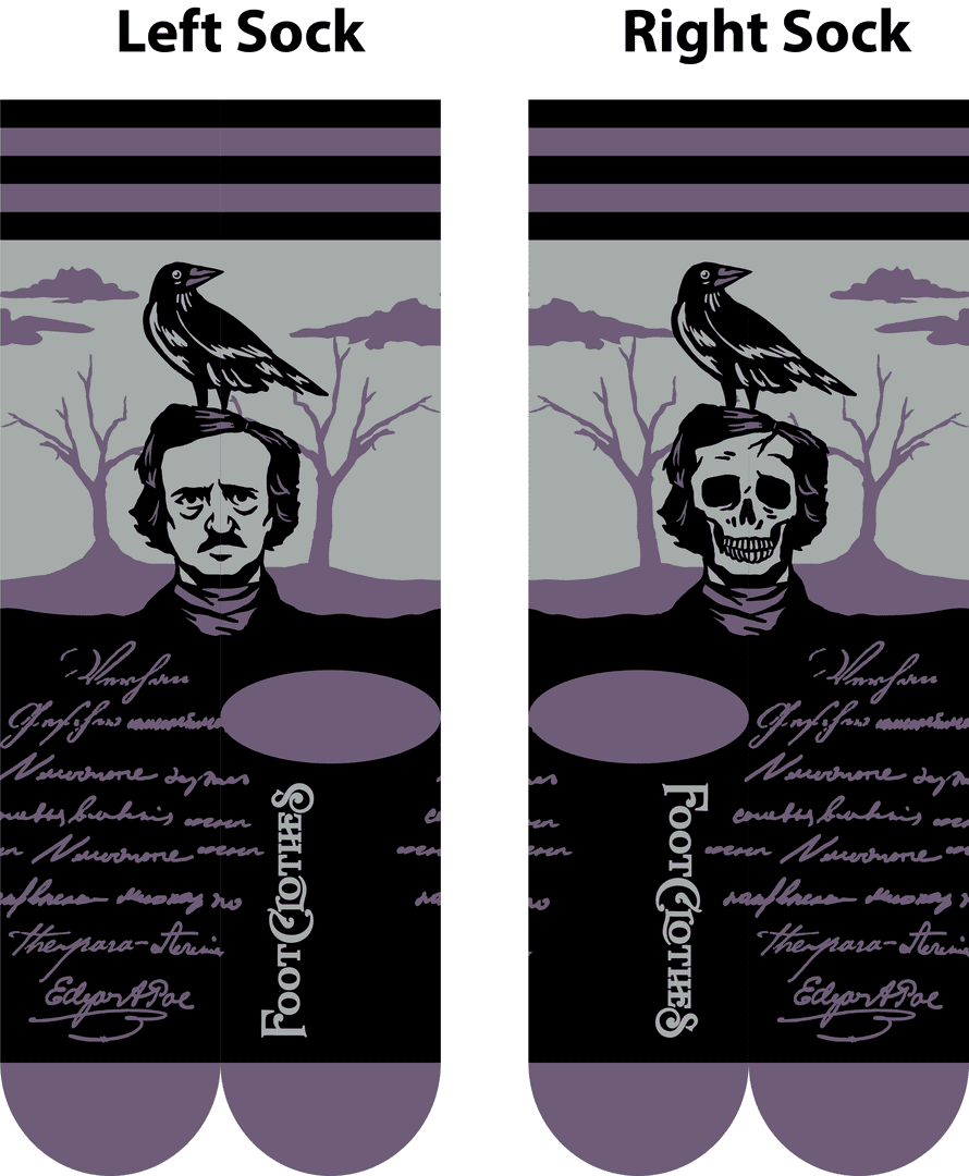 The Raven Poe Crew Socks