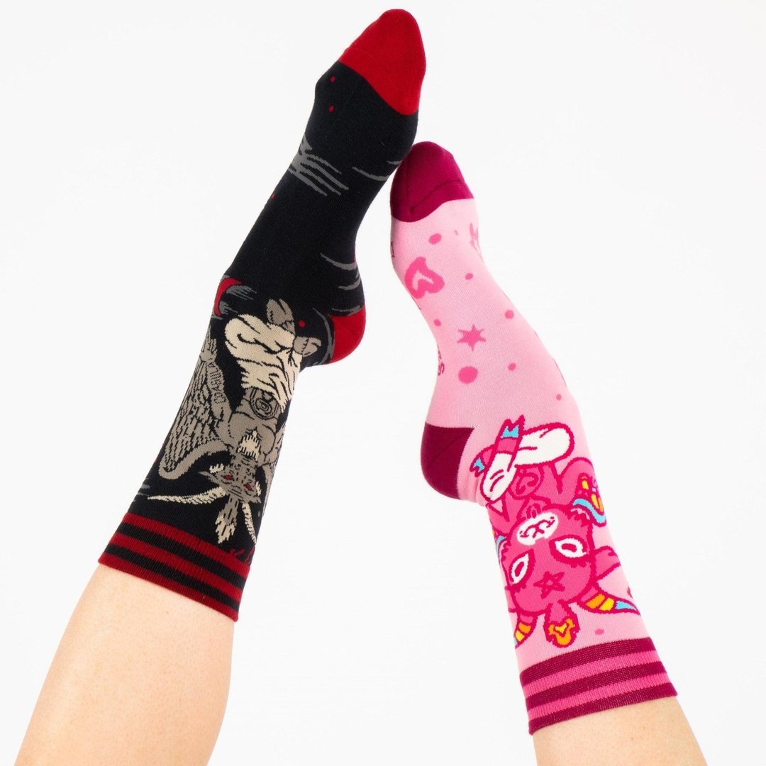 Chaussettes d'équipage Baphomet "Evil AF"