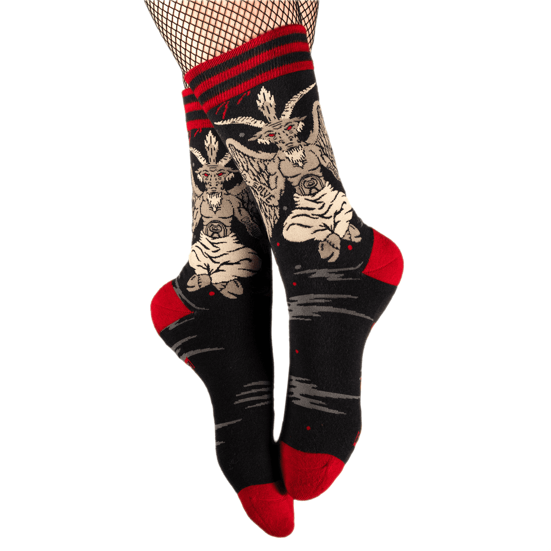 Evil AF Baphomet Crew Socks