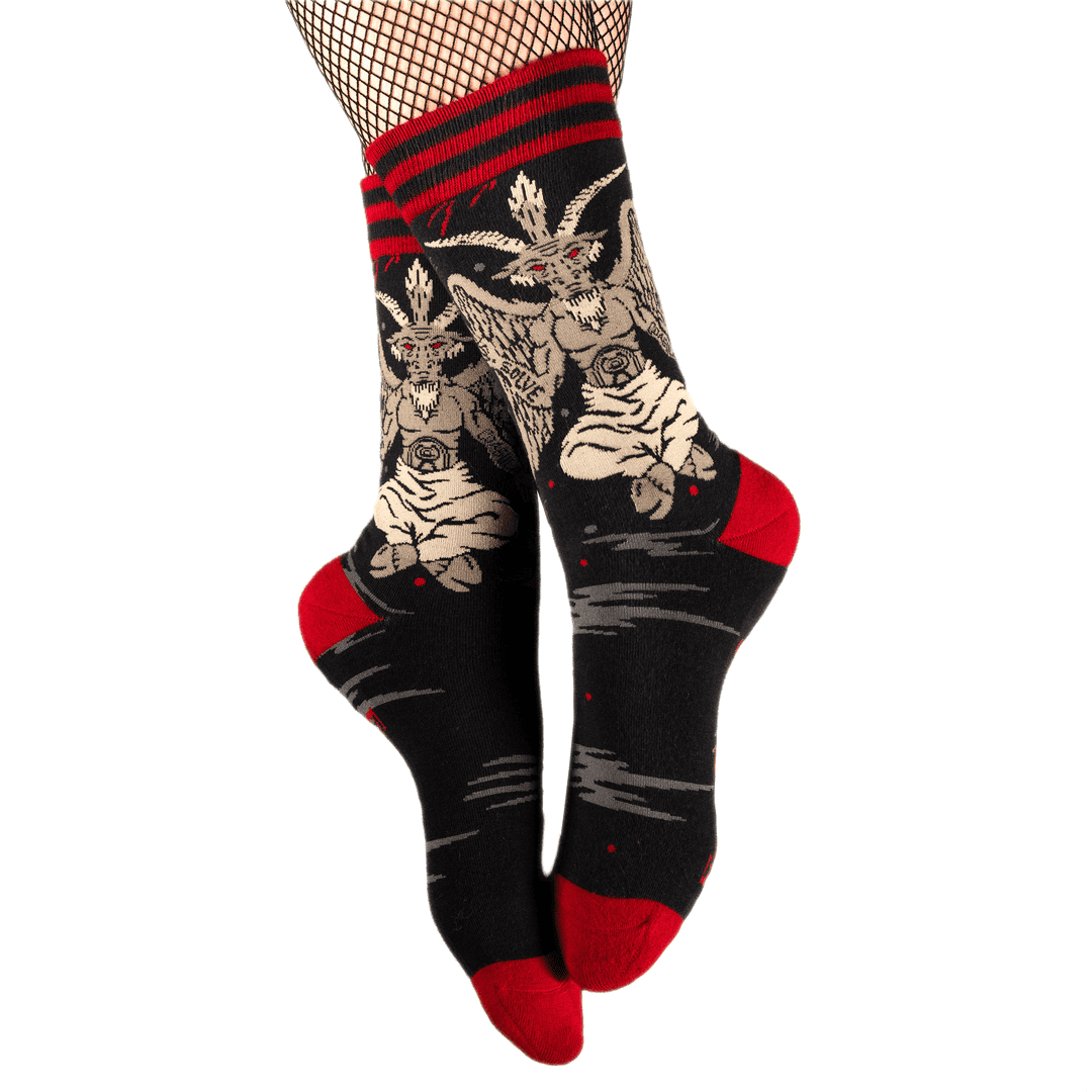 Chaussettes d'équipage Baphomet "Evil AF"