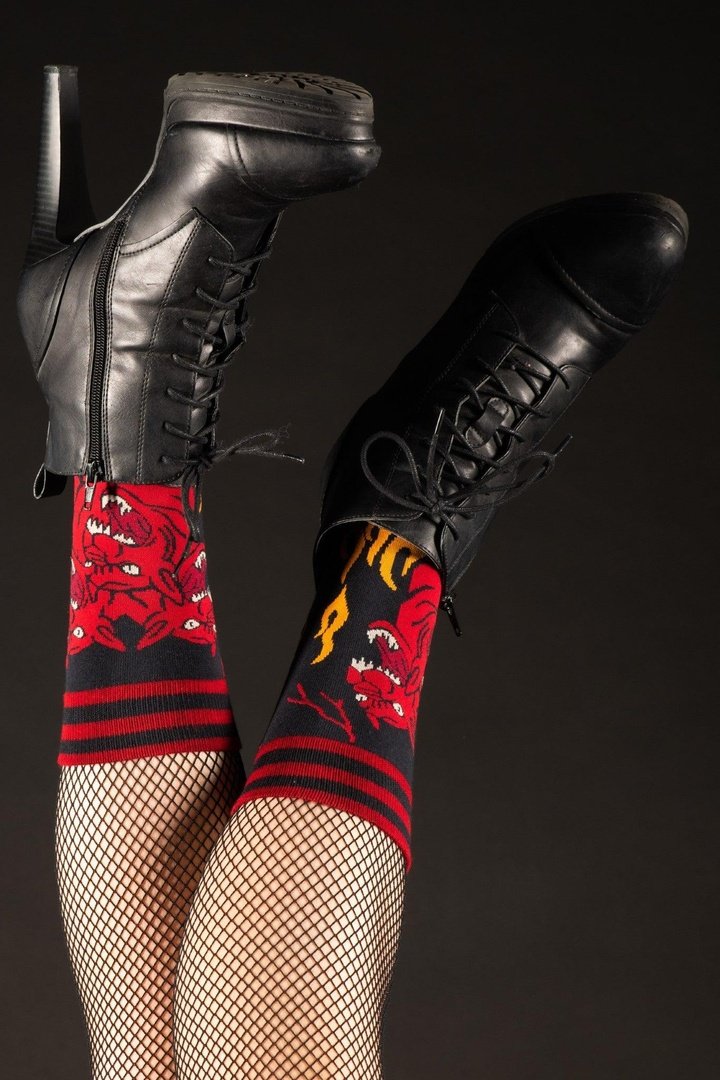 Evil AF Cerberus Crew Socks