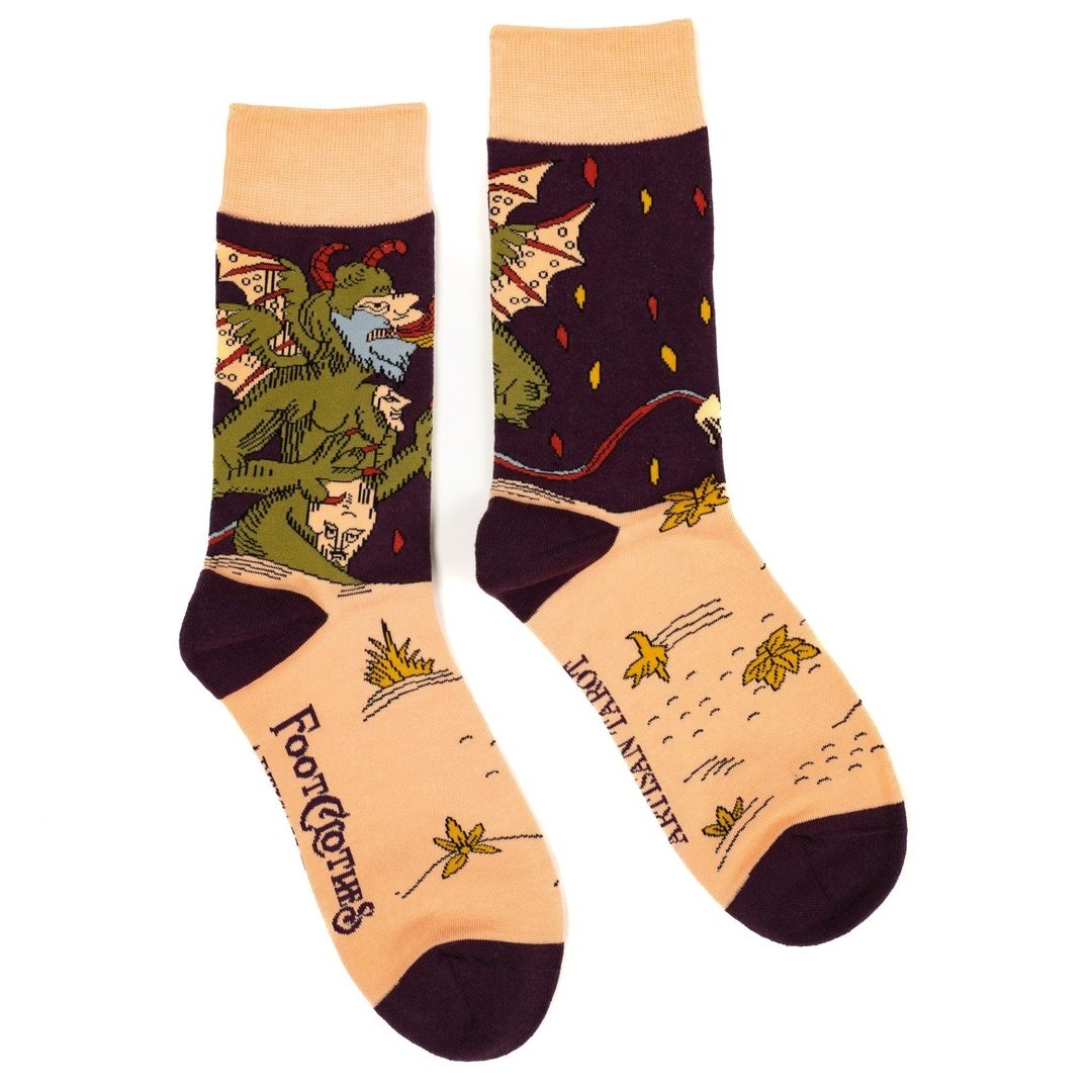 The Devil Vieville Tarot Sock FootClothes x Artisan Tarot Crew Socks