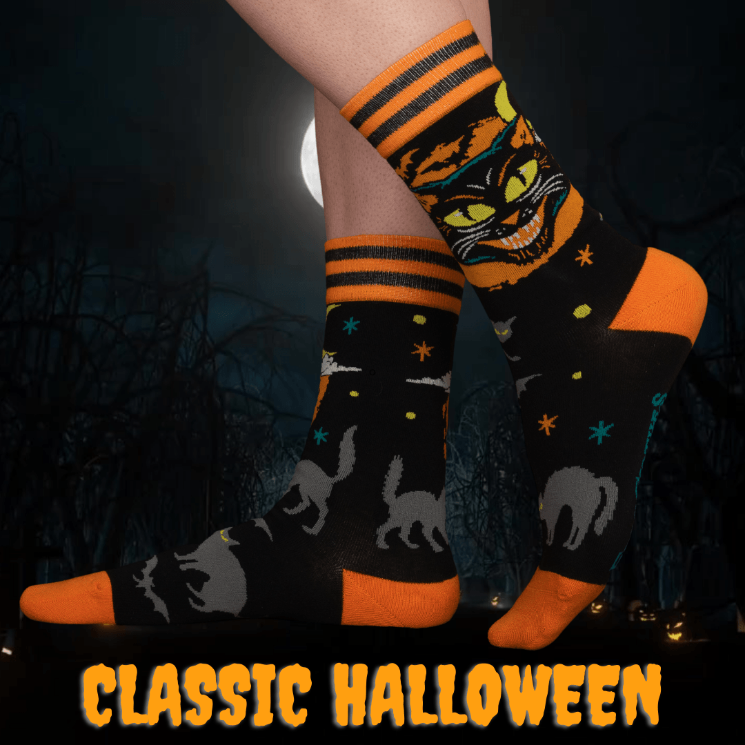 Vintage Black Cat Crew Socks