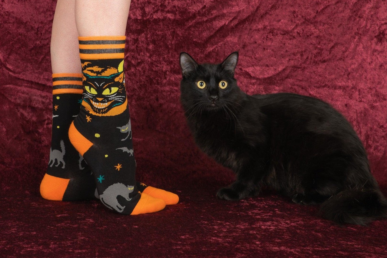 Vintage Black Cat Crew Socks