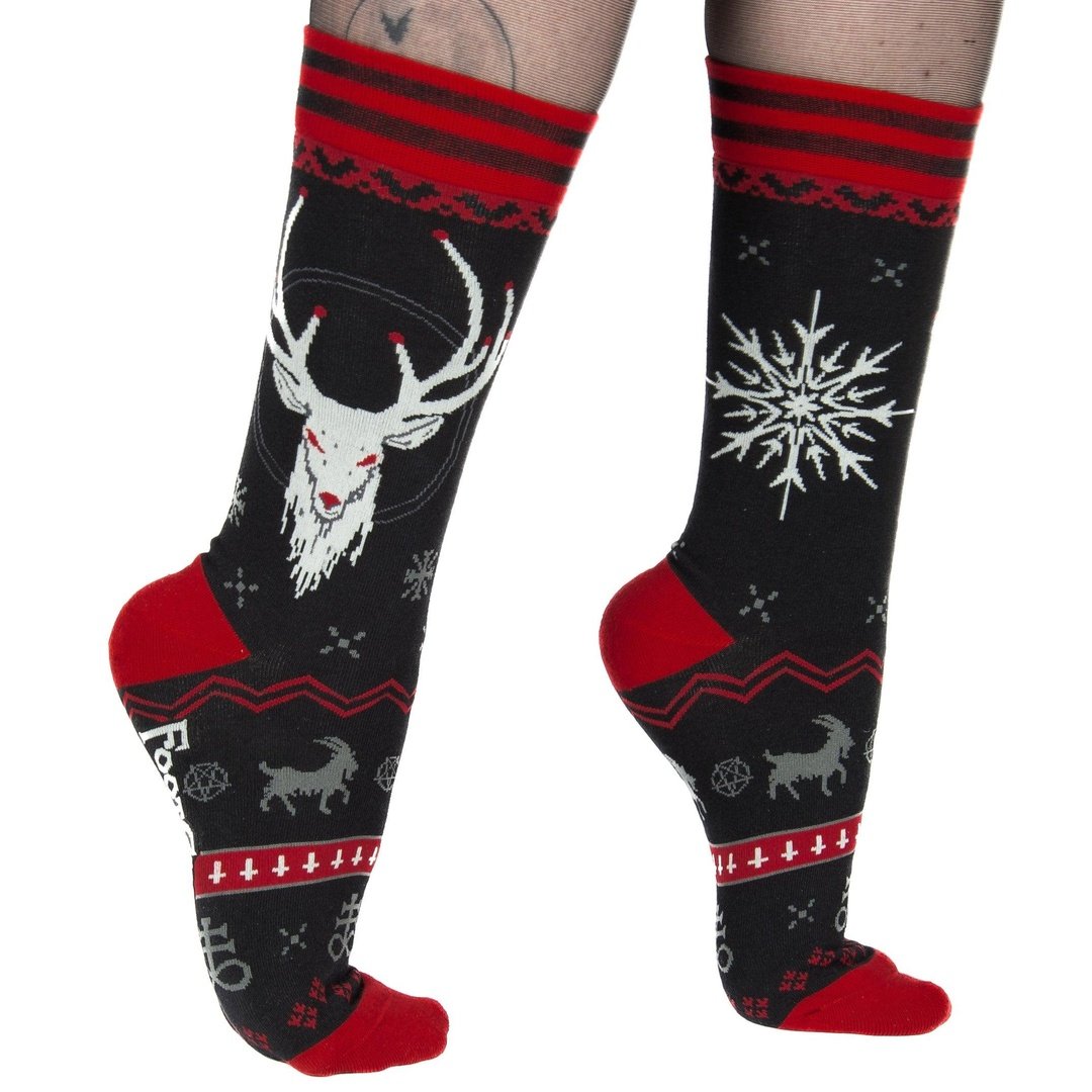 Beelzebuck Ugly Xmas Sweater Crew Socks