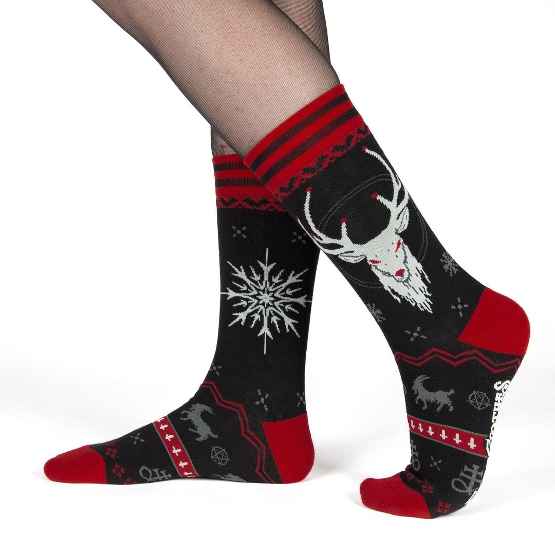 Beelzebuck Ugly Xmas Sweater Crew Socks