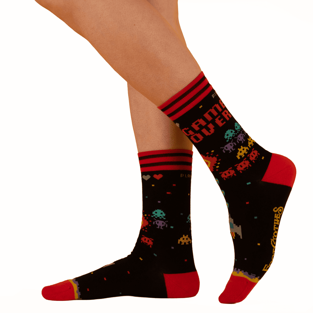 Game Over 80s Video Game Crew Socks