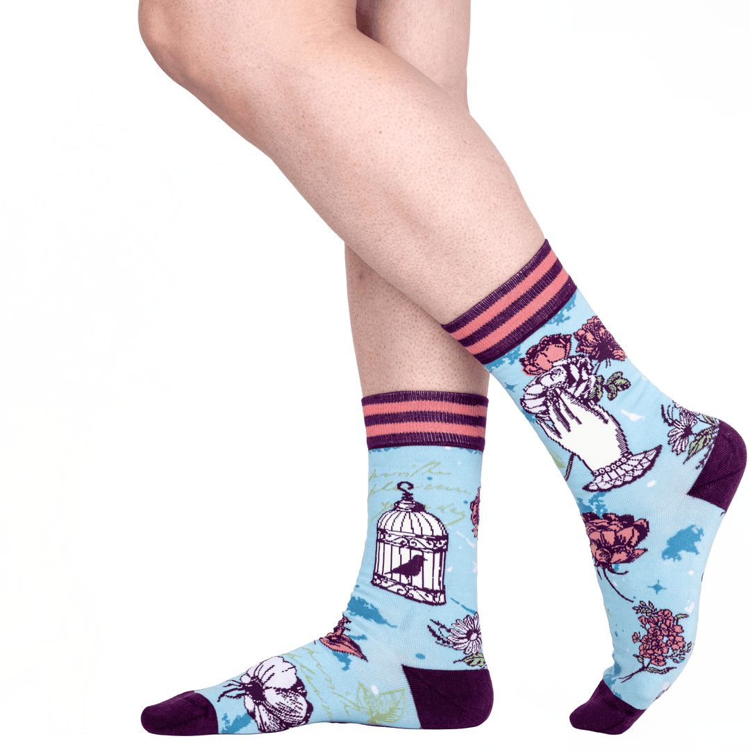 Floral Nightingale Crew Socks