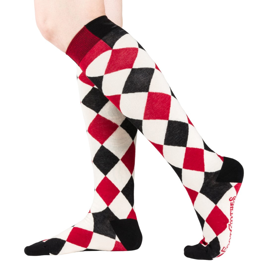 Haunting Harlequin Knee High Socks