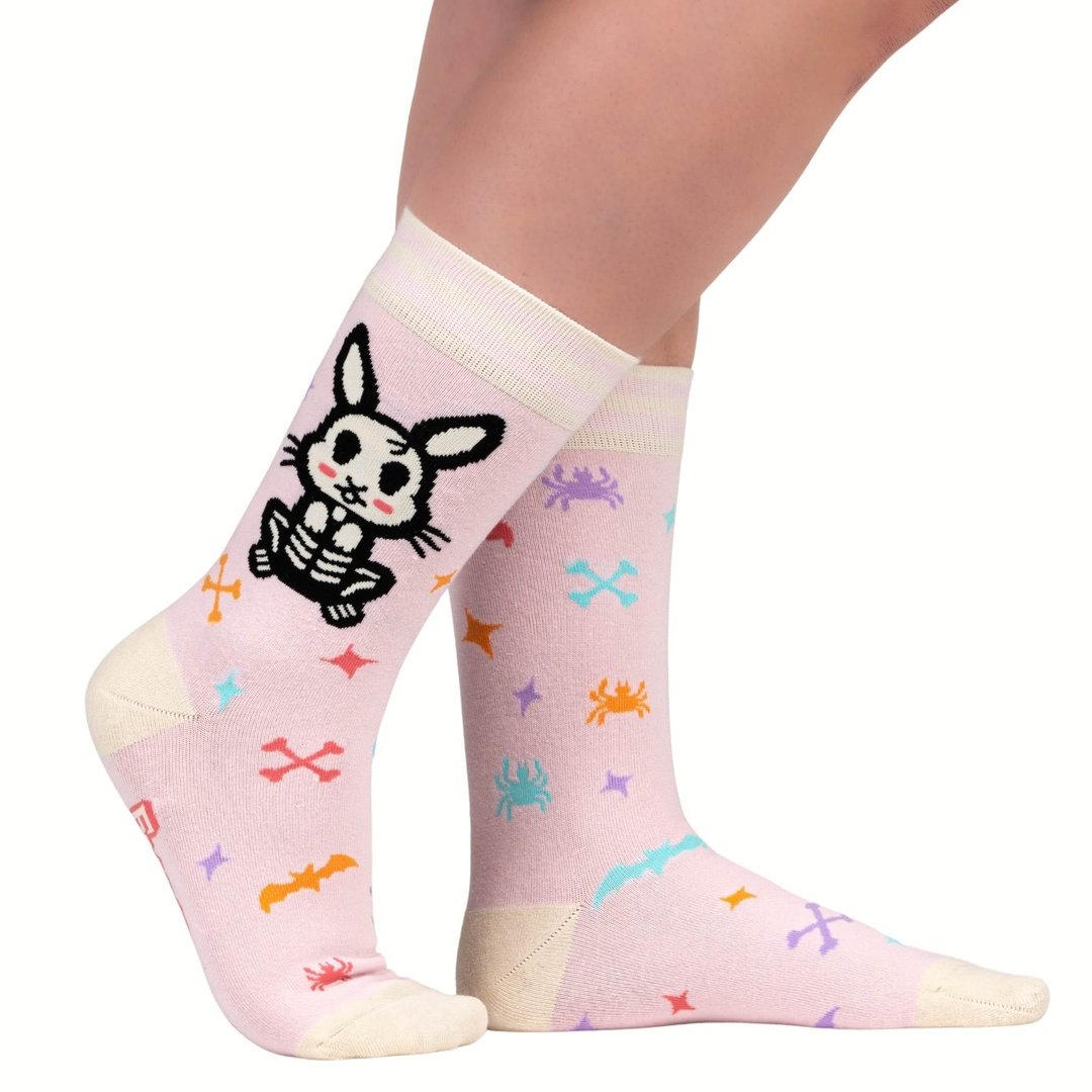 Skelly Bunny Crew Socks