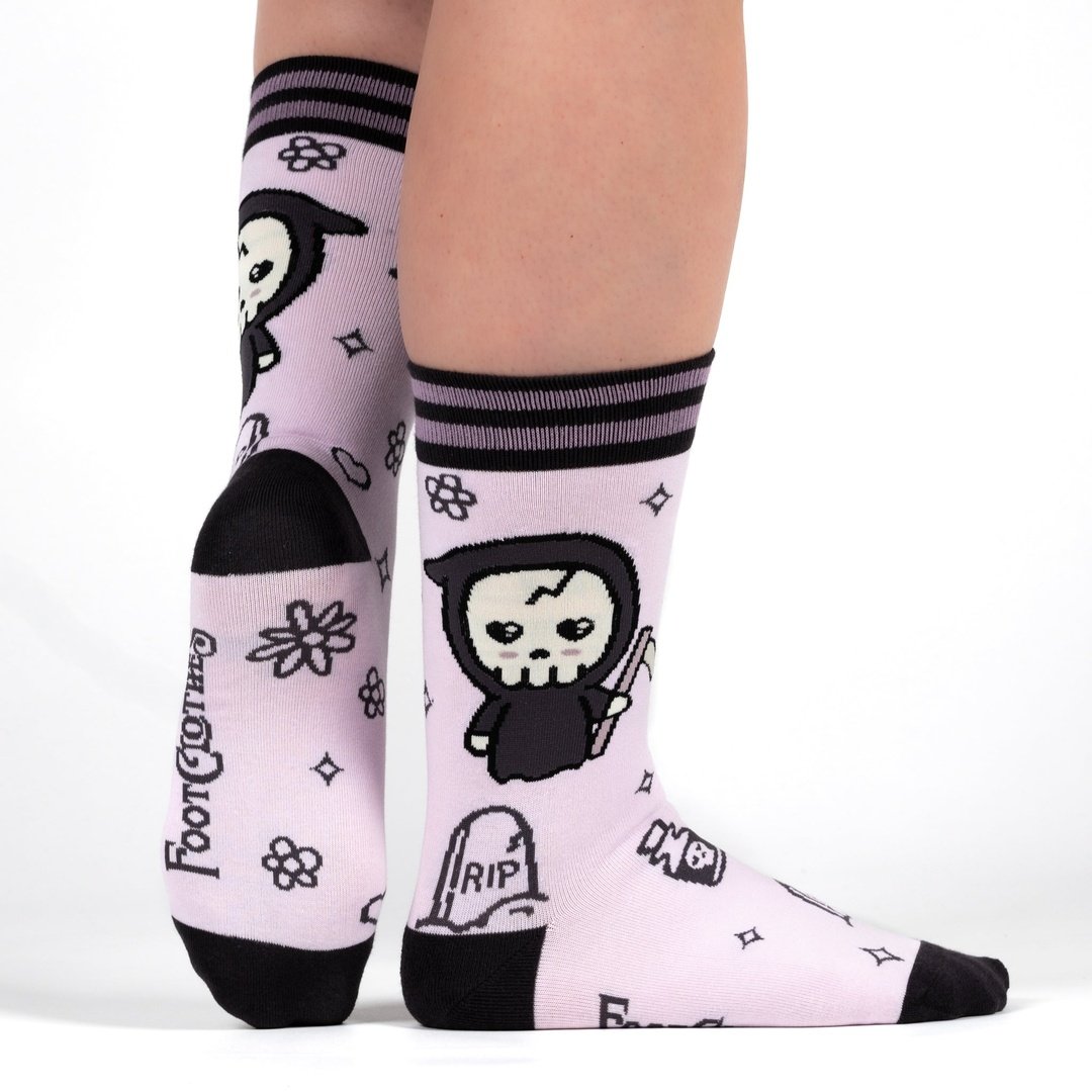 Pastel Goth Grim Reaper Crew Socks