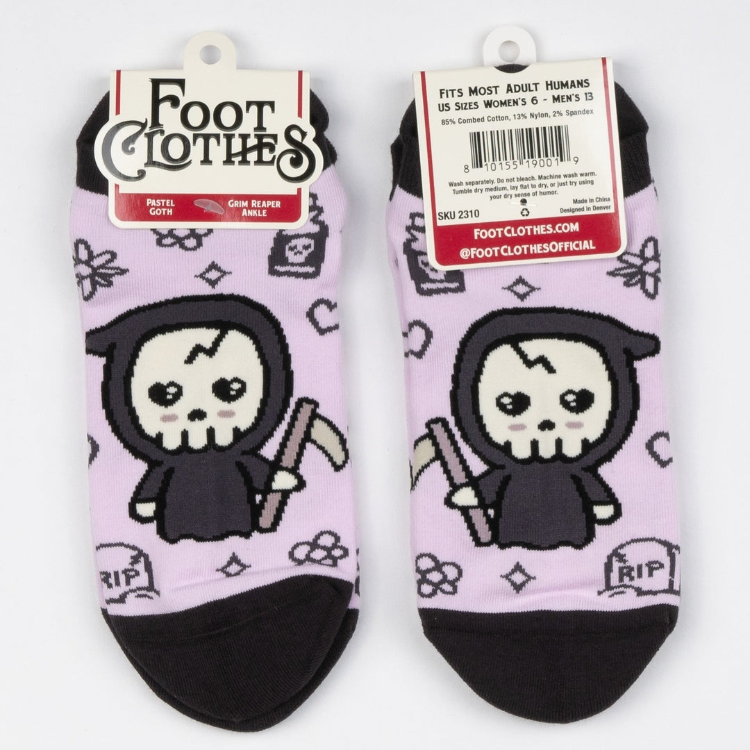 Pastel Goth Grim Reaper Ankle Socks