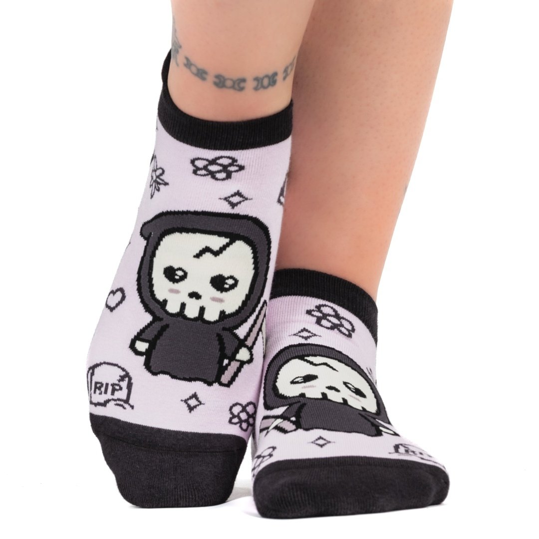 Pastel Goth Grim Reaper Ankle Socks