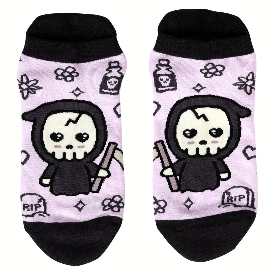 Pastel Goth Grim Reaper Ankle Socks