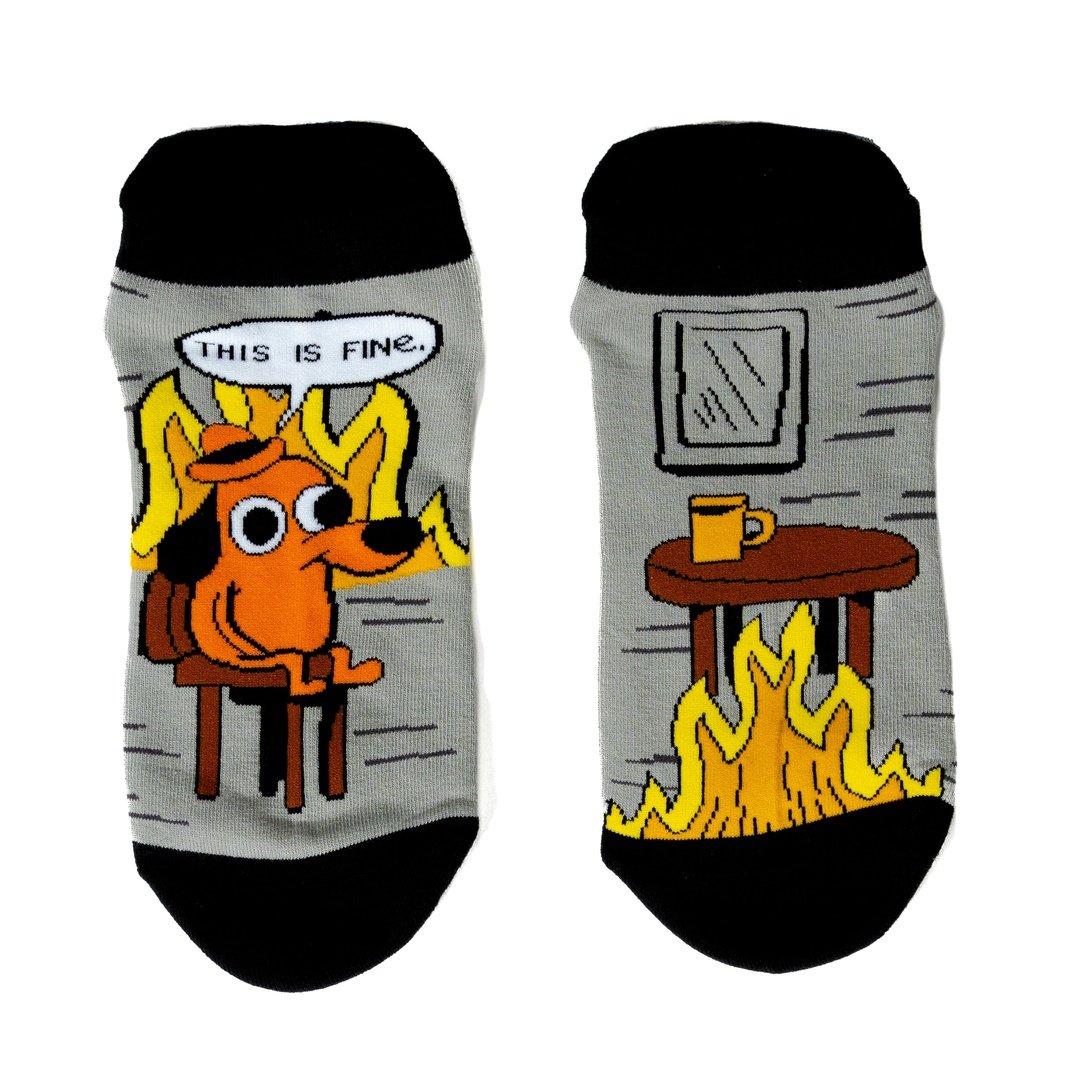 This is Fine: Black Coffee Edition Ankle Socks