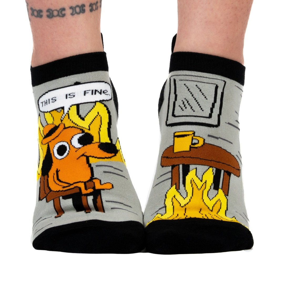 This is Fine: Black Coffee Edition Ankle Socks