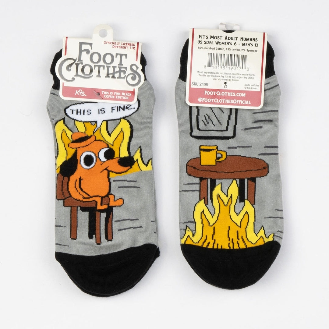 This is Fine: Black Coffee Edition Ankle Socks