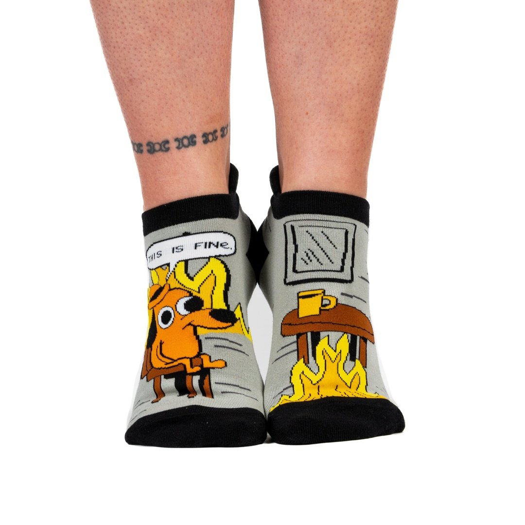 This is Fine: Black Coffee Edition Ankle Socks