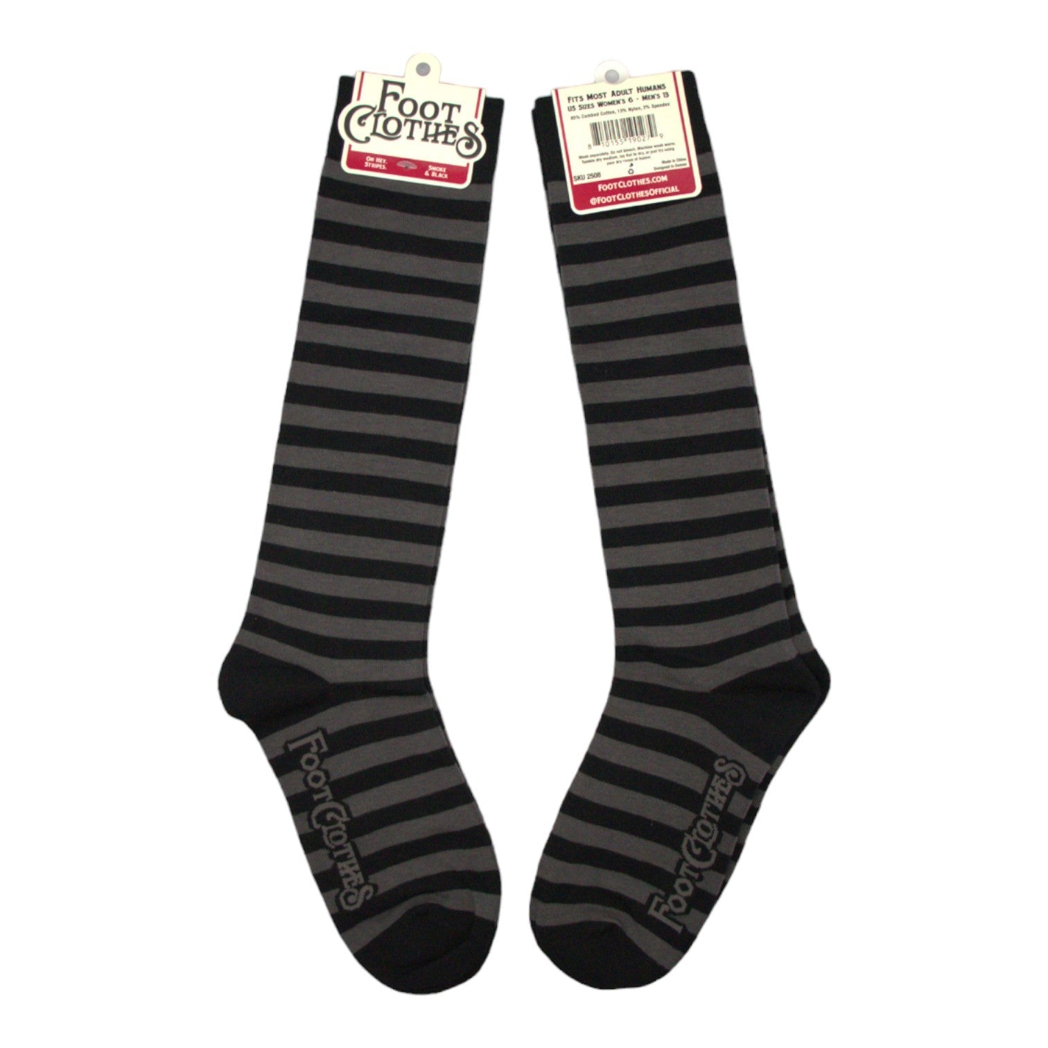 Smoke and Black Stripes Knee High Socks