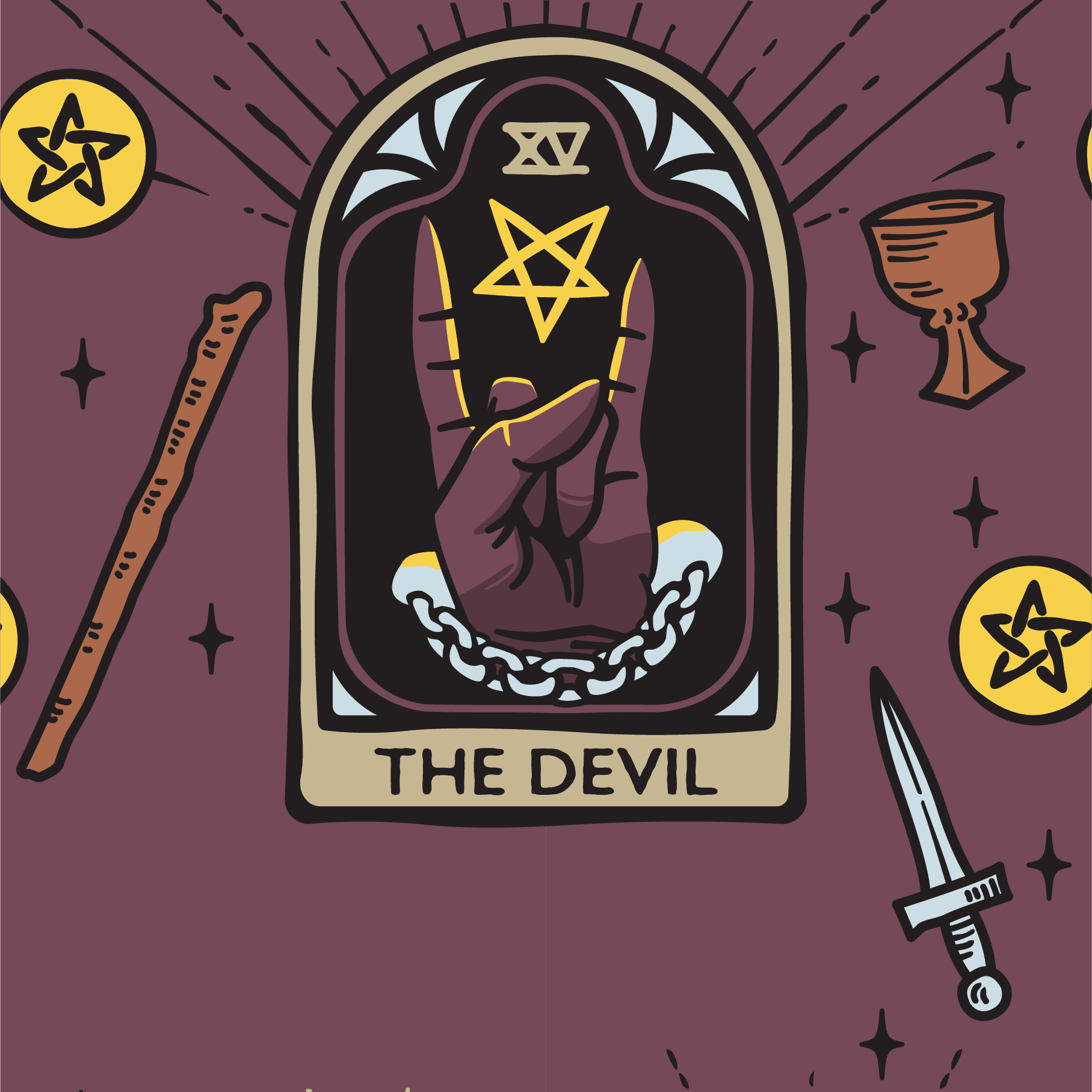 The Devil Tarot Nouveau Crew Socks