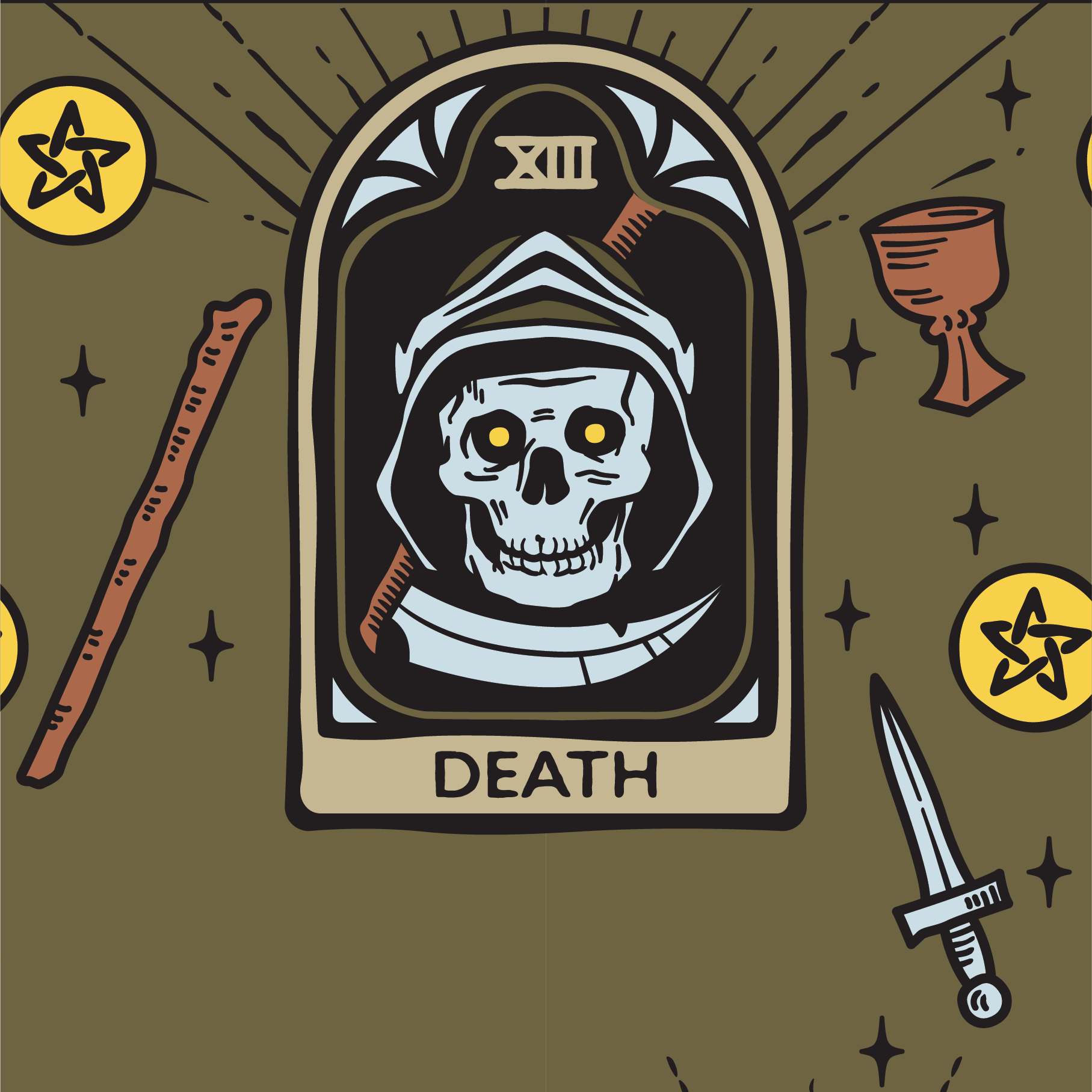 Death Tarot Nouveau Crew Socks