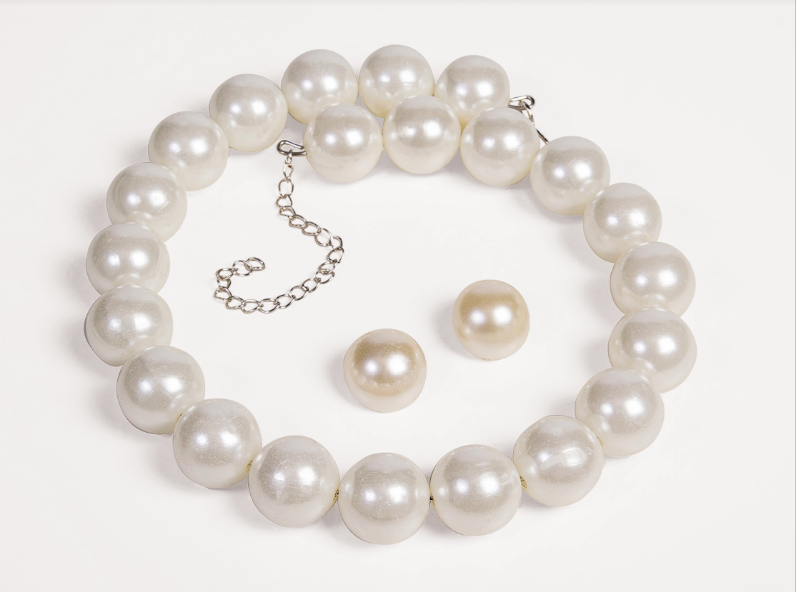 50's Pearl Necklace & Earrings