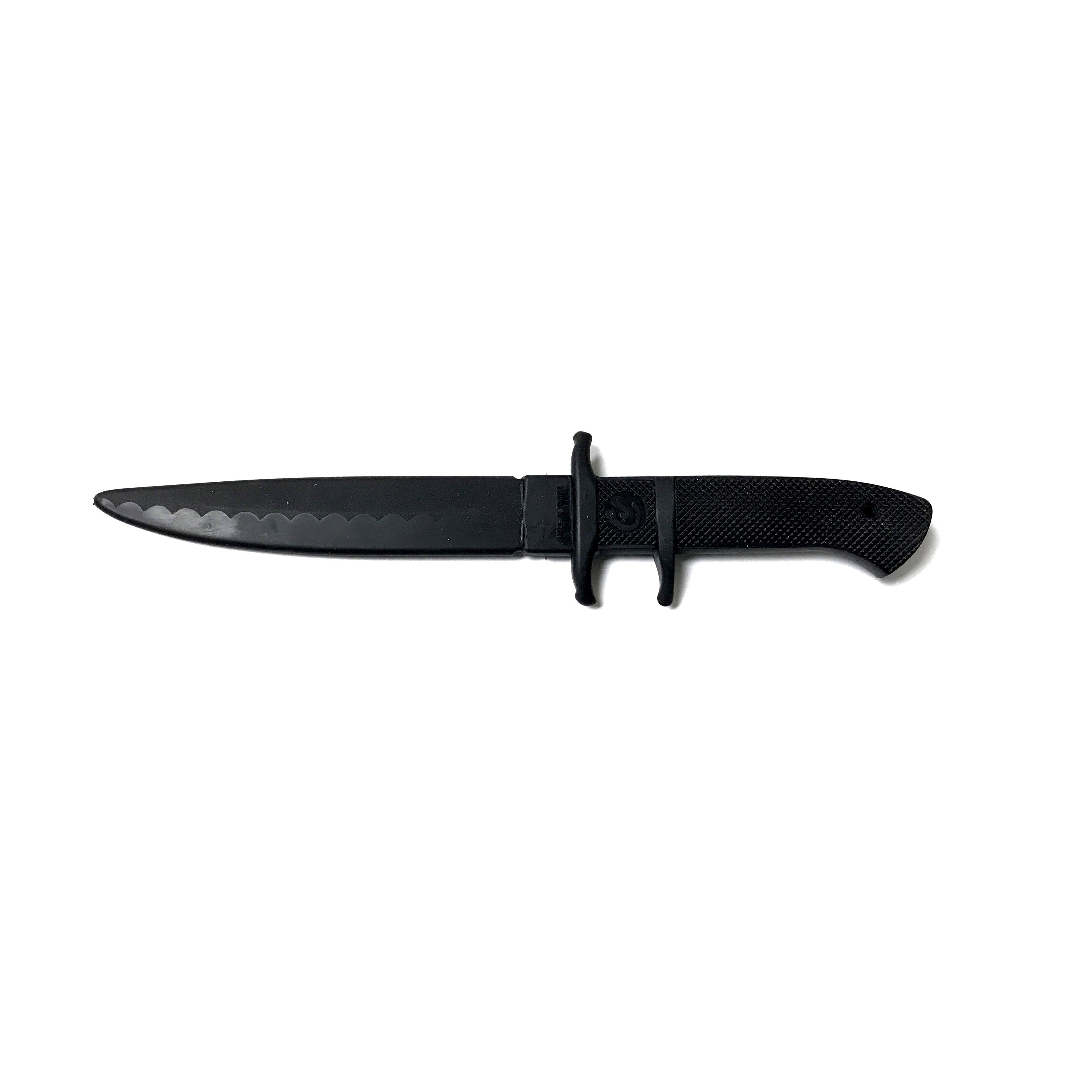 Black 11.9 Inch Training Knife - Solid Rubber Contact Prop with Safe Blade