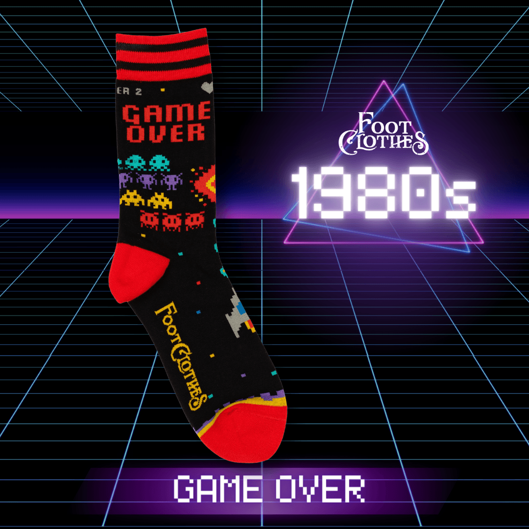 Game Over 80s Video Game Crew Socks