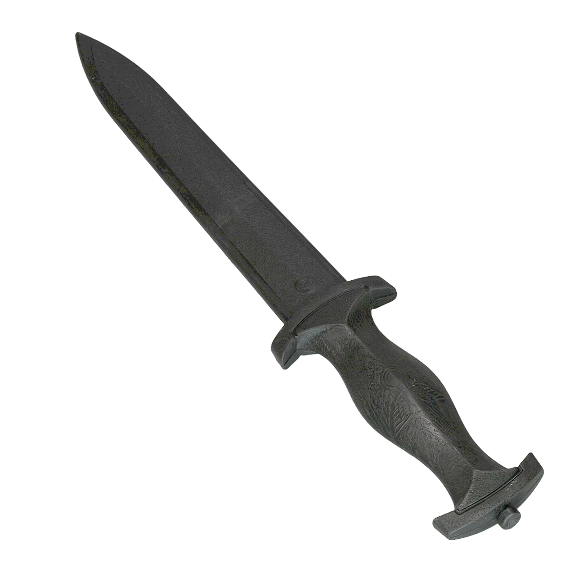 Long Spear Pointed Dagger Poly Training Knife Prop with 8.5 Inch Blade and Grooved Wood Grained Textured Handle