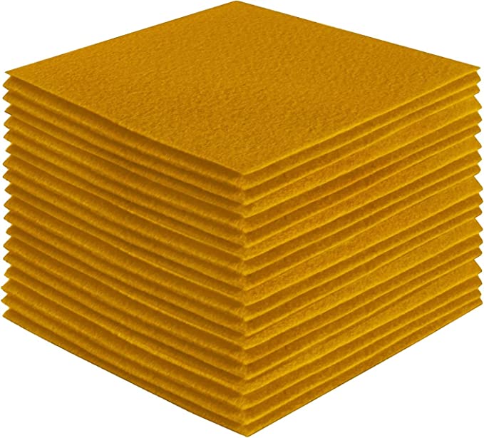 FabricLA Acrylic Felt Craft Sheet Packs – Antique Gold | Soft 100% Acrylic Felt Sheets for DIY & Crafts
