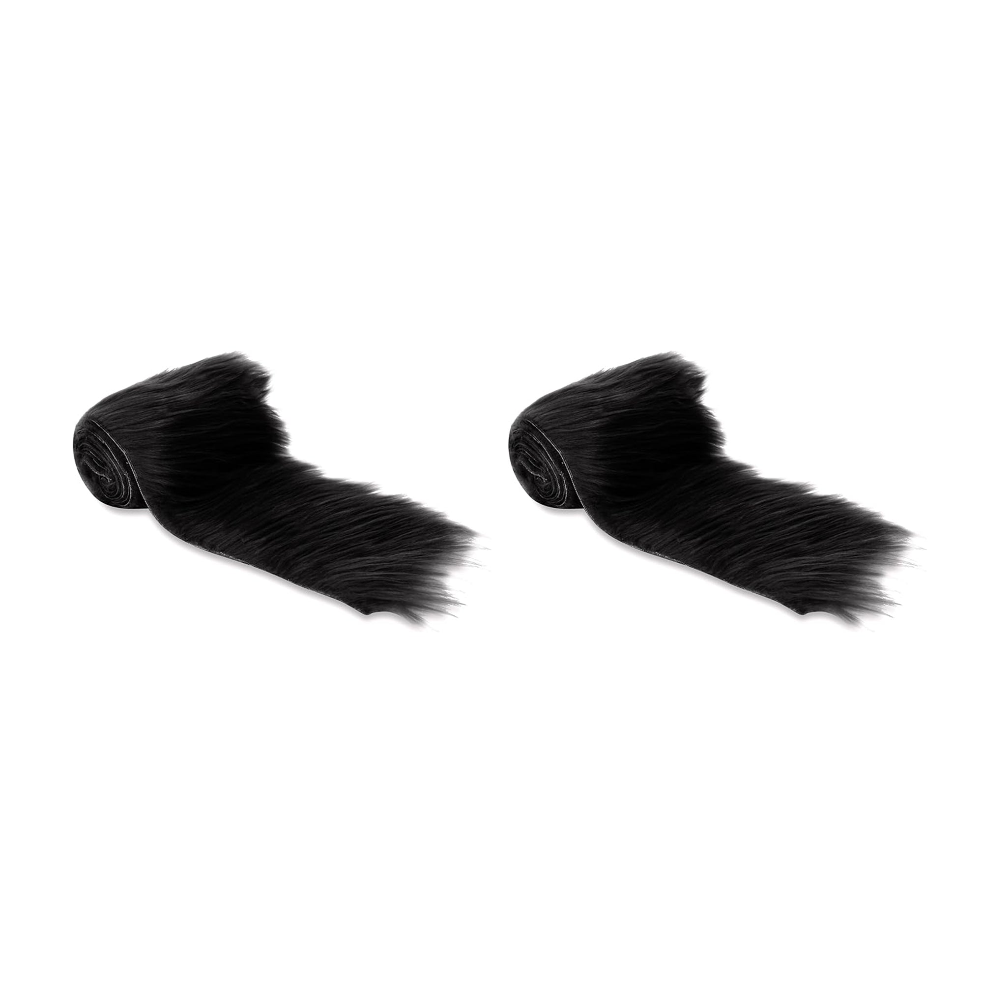 Mohair Faux Fur Fabric Strips Pre Cut Trim Ribbon Pack of 2