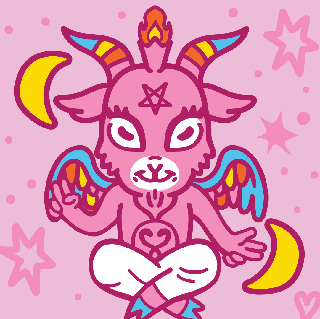 Cute Baphomet Goat Crew Socks