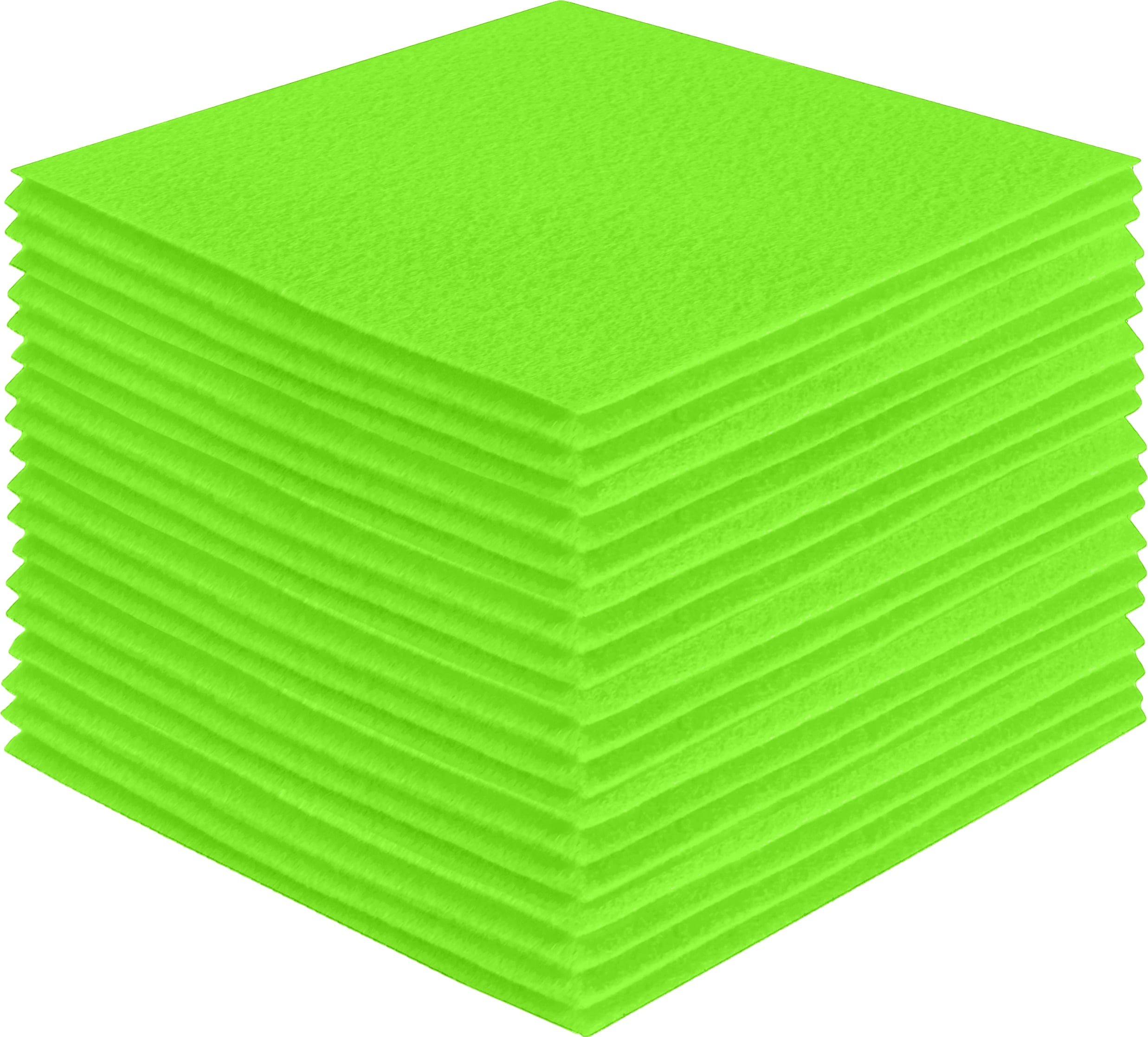 FabricLA Acrylic Felt Craft Sheet Packs – Neon Green | Soft 100% Acrylic Felt Sheets for DIY & Crafts