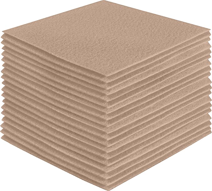 FabricLA Acrylic Felt Craft Sheet Packs – Sandy | Soft 100% Acrylic Felt Sheets for DIY & Crafts
