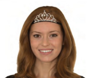 Tiara de plata con diamantes de imitación y corazón pequeño