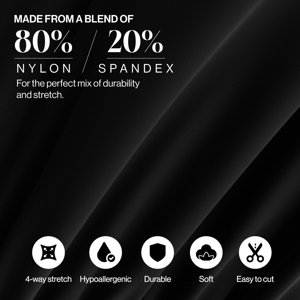 Silver Nylon Spandex Matte Tricot Fabric 200 GSM | 4 Way Stretch