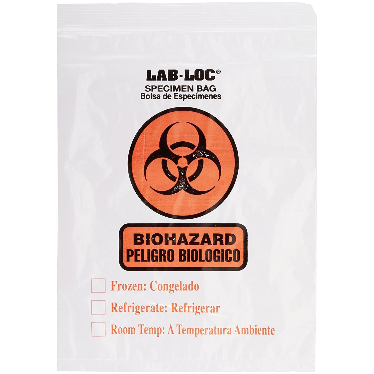 Biohazard Plastic Specimen Bags 8x10 Size with Seal - 10 Pieces