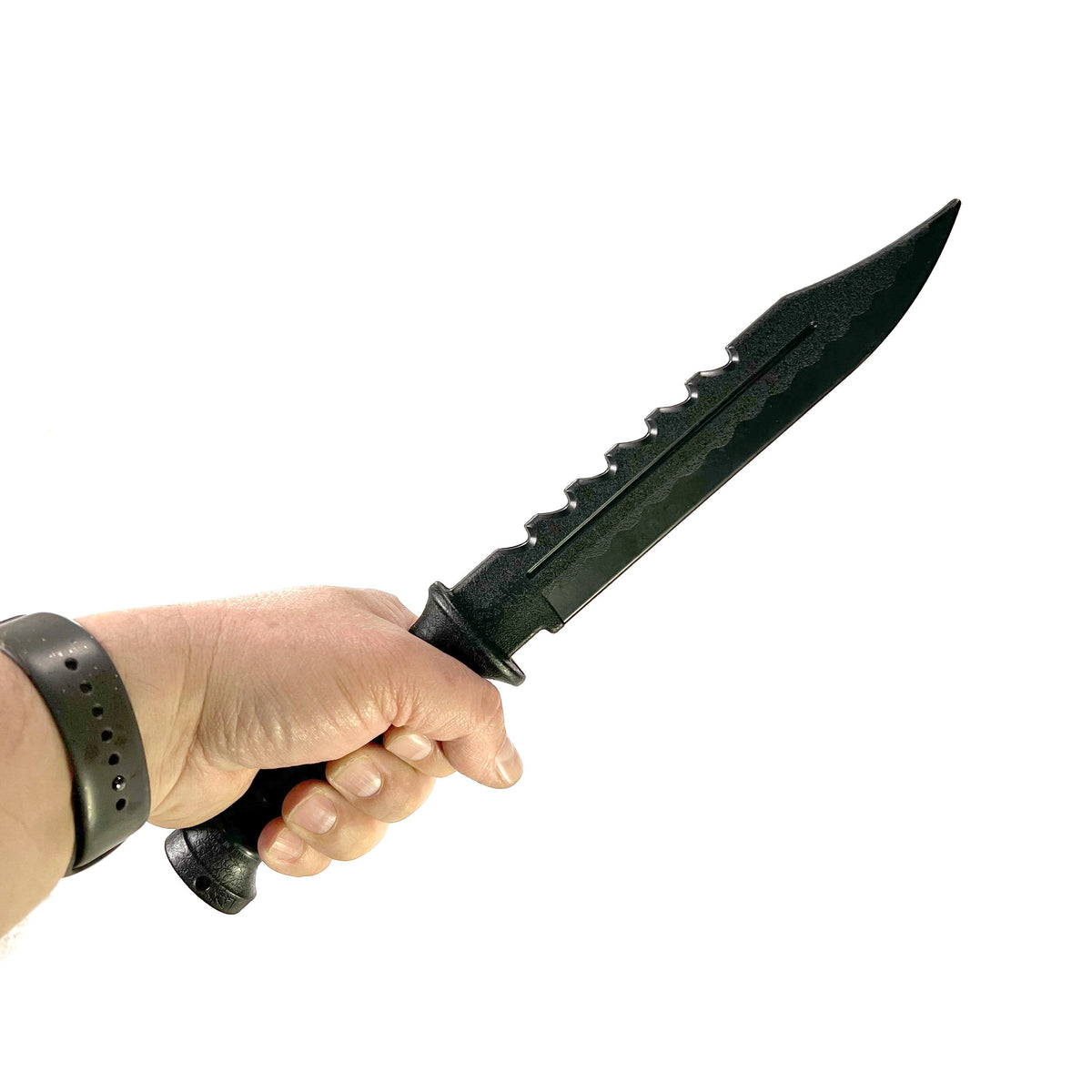 Couteau d'entraînement Rambo tactique à lame fixe de 21 cm avec clip point et style Rambo pour entraînement en polypropylène