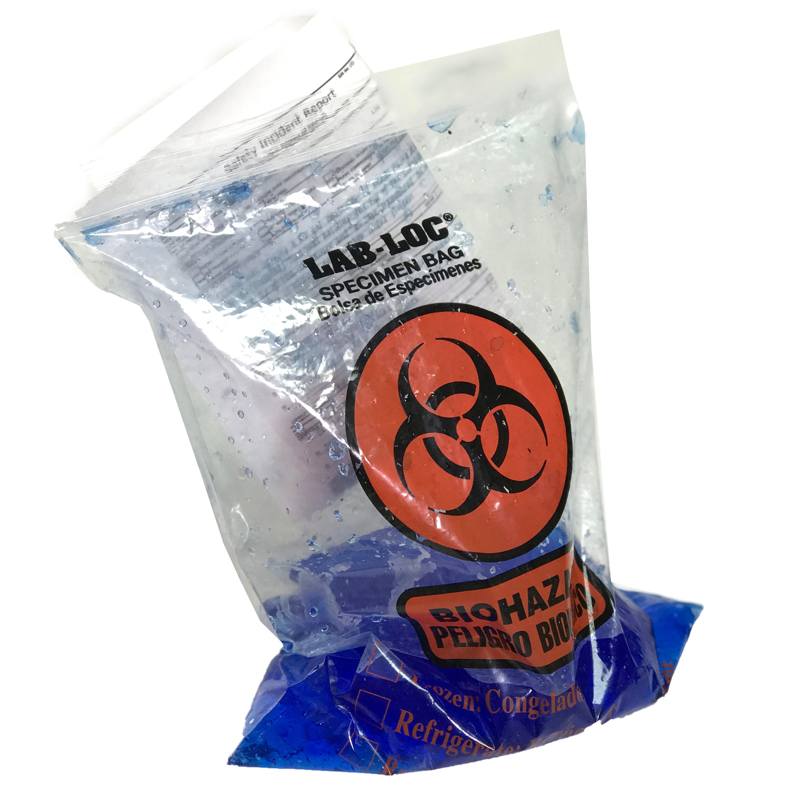 Biohazard Plastic Specimen Bags 8x10 Size with Seal - 10 Pieces