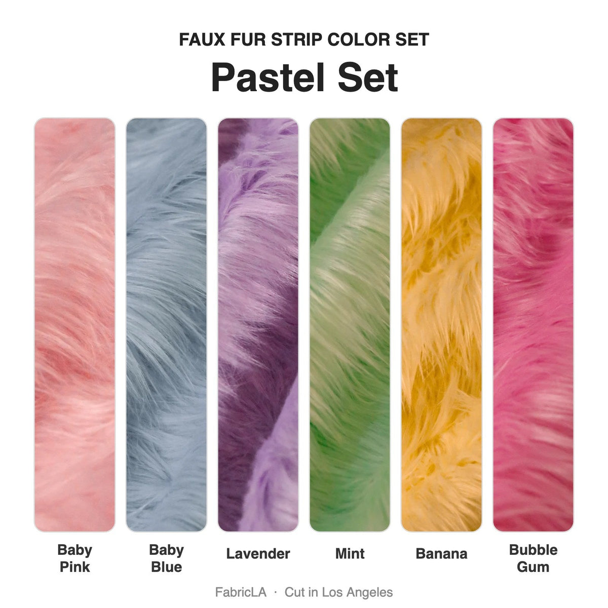 Faux Fur Fabric Trim For Crafts Mix Fur Ribbon Pack of 4