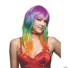 Long Straight Rainbow Wig