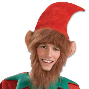 Elf Hat with Ears, Hair & Beard
