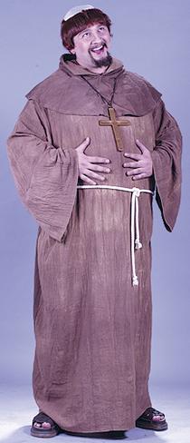 Plus Size Medieval Monk W/Wig