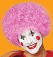 Solid Color Curly Clown Wig - Pink