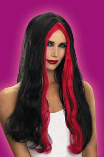 Red Stripe Witch/Vampiress Wig