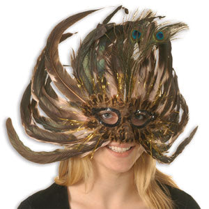 Fancy Peacock Feather Mask