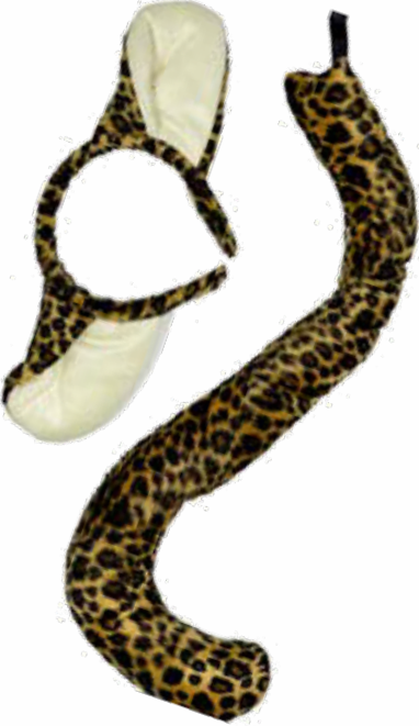 Underwraps Cheetah Tail Ears Set Leopard