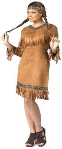 Disfraz de niña nativa americana para adulto